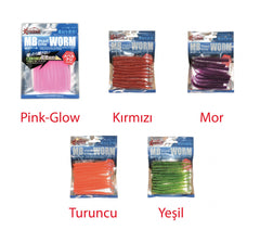 Captain 3523 Mad Bite Eart Worm 8cm Aromalı LRF Silikon Yem 10'lu Set