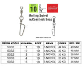 Captain 5032 Coastlock Klips 10'lu Paket Black Nikel