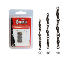 Captain 5105 3 Zincir Fırdöndü 6'lı Paket Black Nikel