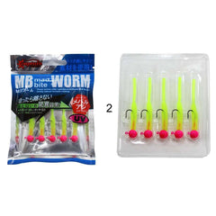 Captain 3521 Mini Worm 45cm Jig Headli LRF Silikon Yem 5li SET
