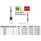 Captain 5021 Kilitli Klips 10lu Paket Black Nikel