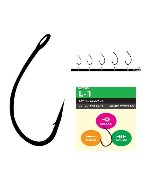 Hayabusa L1 Sazan İğnesi Dövme Teflon Black 10lu Paket
