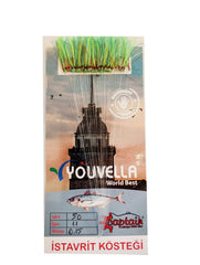 İstavrit Kösteği UV-GLOW Simli Youvella Kartonda 50 Kırmızı İğne 015mm Köstek
