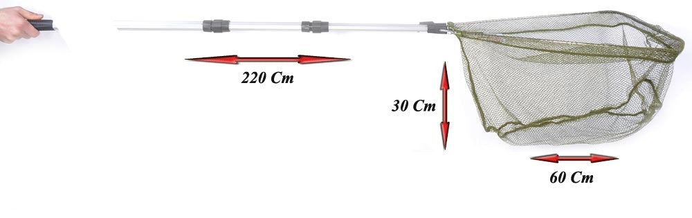 Captain 6715 Kepçe 3 Parça 220cm Sazan Kepçesi 55x45cm Tor