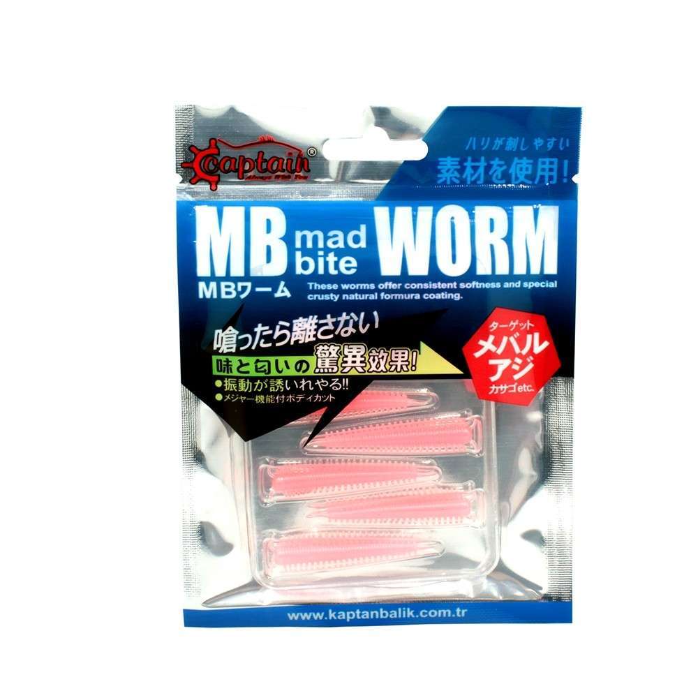 Captain 3518 Mad Bite Earth Worm 4 cm Aromalı LRF Silikon Yem 8li Set