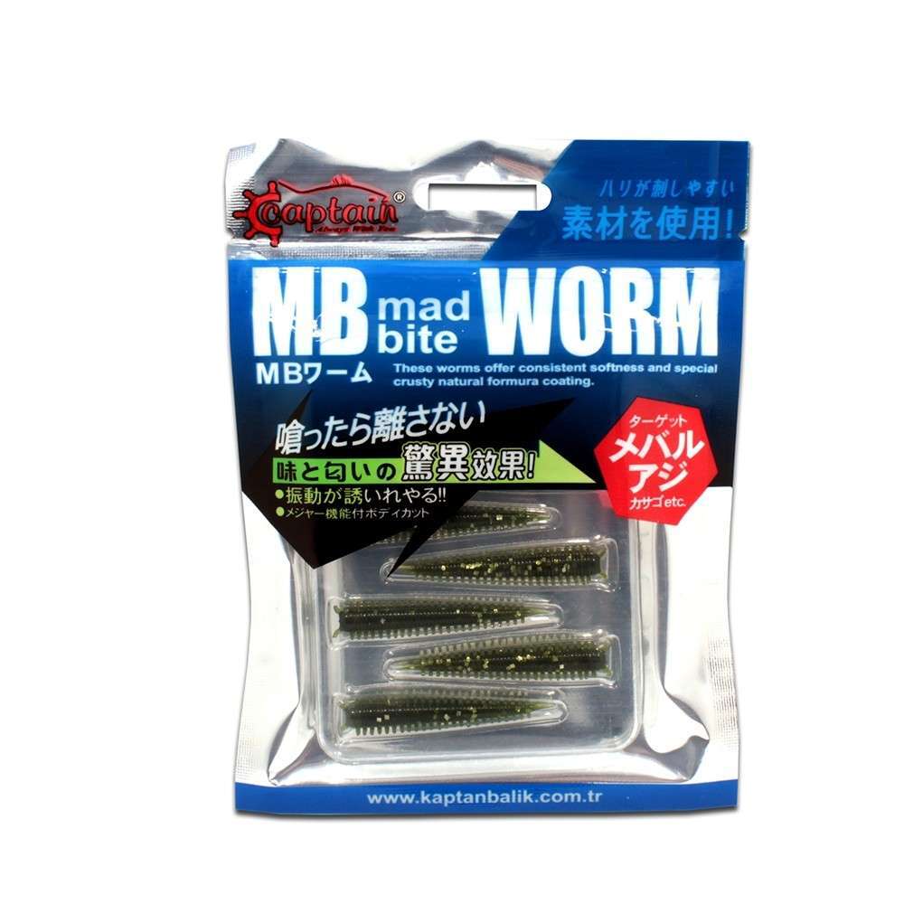 Captain 3518 Mad Bite Earth Worm 4 cm Aromalı LRF Silikon Yem 8li Set