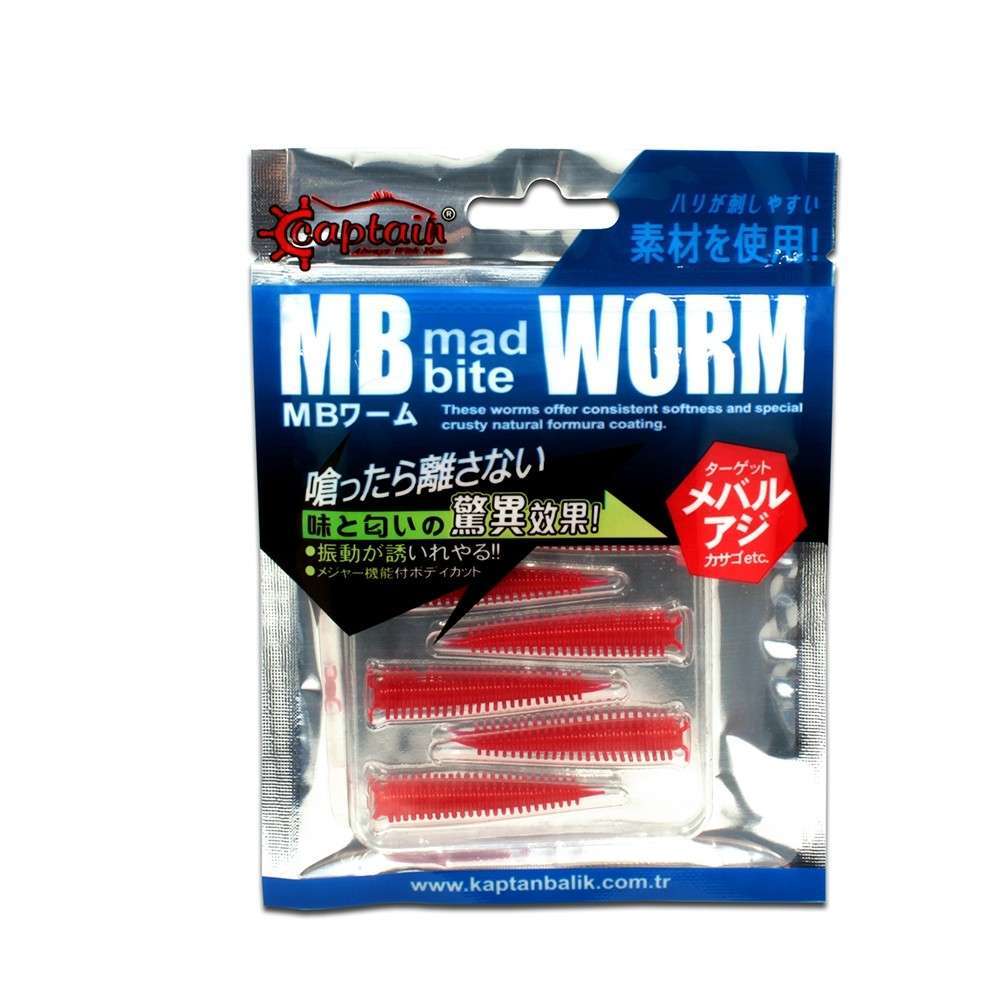 Captain 3518 Mad Bite Earth Worm 4 cm Aromalı LRF Silikon Yem 8li Set