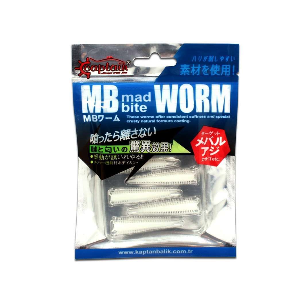 Captain 3518 Mad Bite Earth Worm 4 cm Aromalı LRF Silikon Yem 8li Set