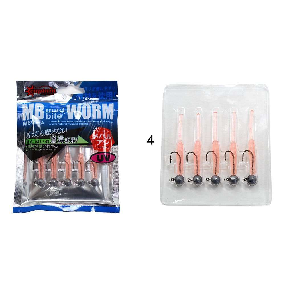 Captain 3521 Mini Worm 45cm Jig Headli LRF Silikon Yem 5li SET