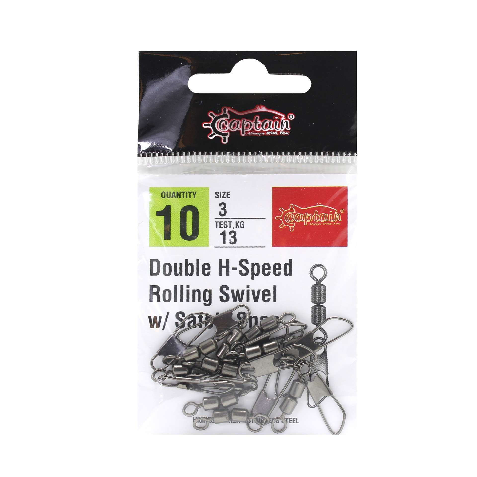 Captain 5037 Double Fırdöndülü Speed Klips 10lu Paket Black Nikel
