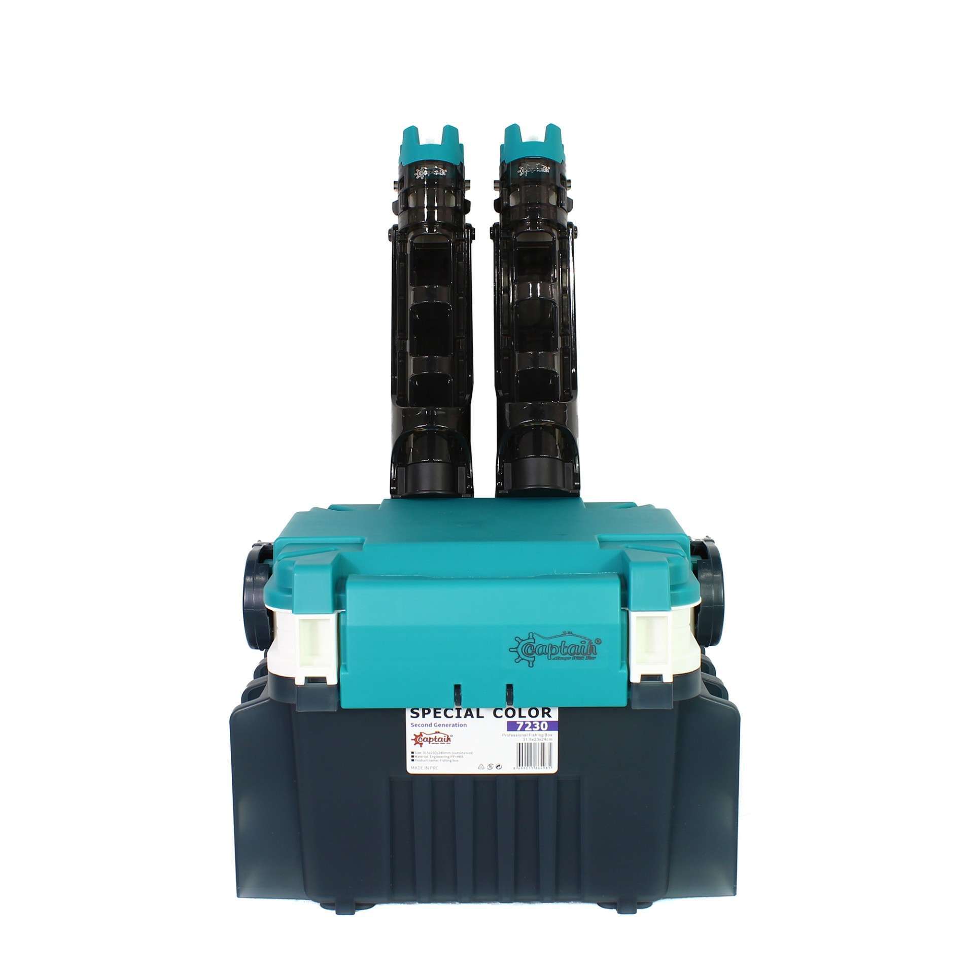 Captain 7230 Profesyonel LRF ve Spin Takım Çantası 2 Kamış Tutucu 31x23x24cm