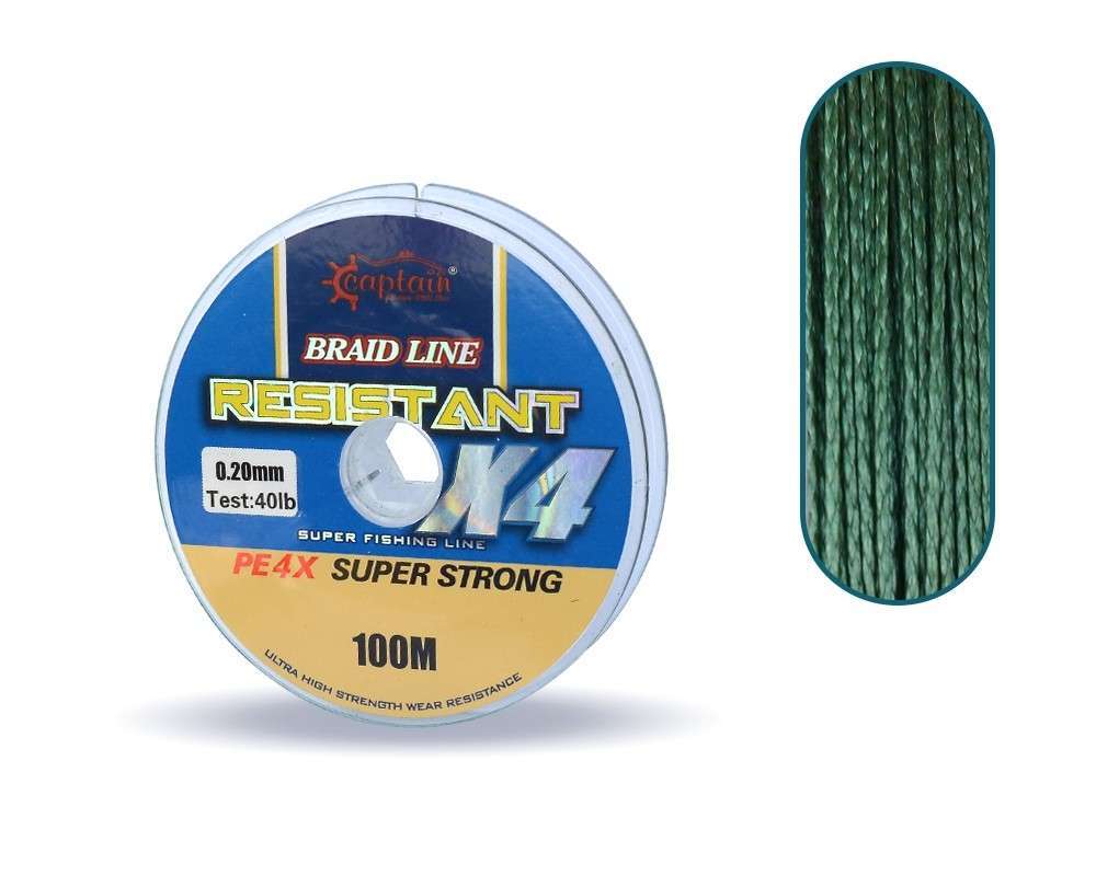 Captain Resistant PE 4 Kat İp Misina 100mt Yeşil