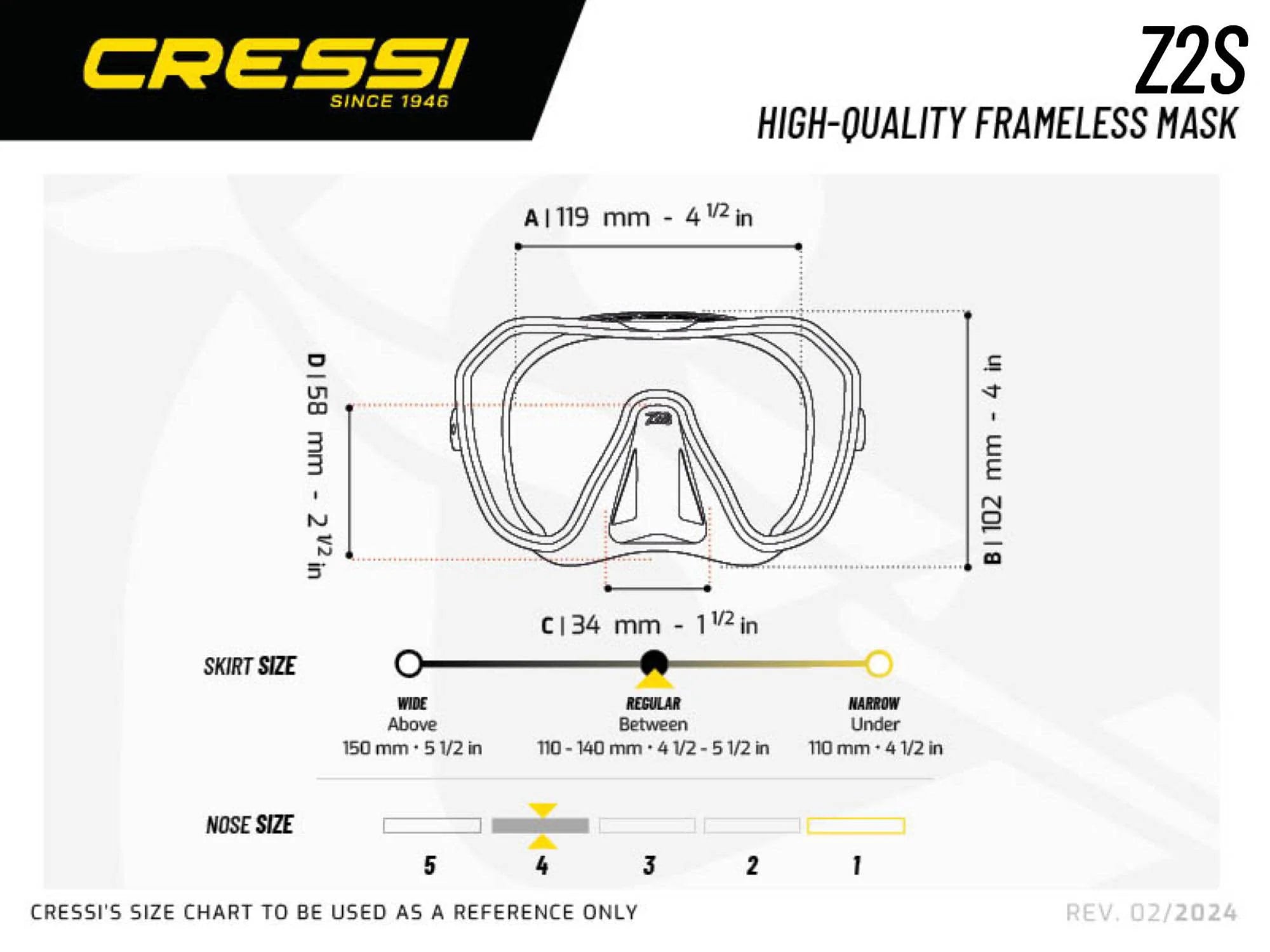 Cressi Z2S Dalış Maskesi