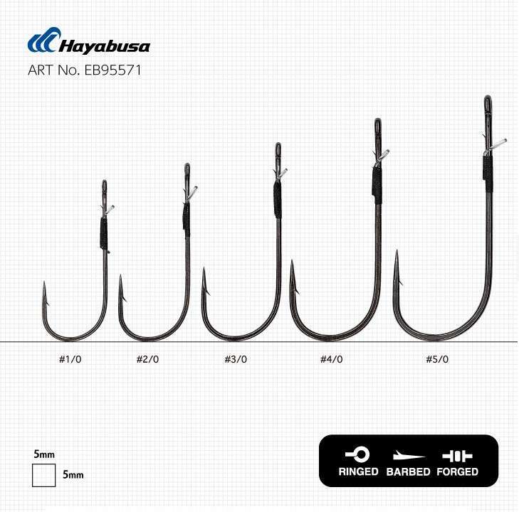 Hayabusa FPP Straight Delikli Lüfer İğnesi Black Nikel