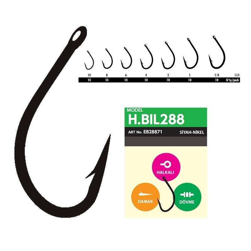 Hayabusa HBIL 288 Sazan İğnesi Dövme Teflon Black 10lu Paket