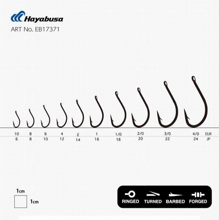 Hayabusa HMRS 173 Delikli Dövme Olta İğnesi 15li Paket Black Nikel