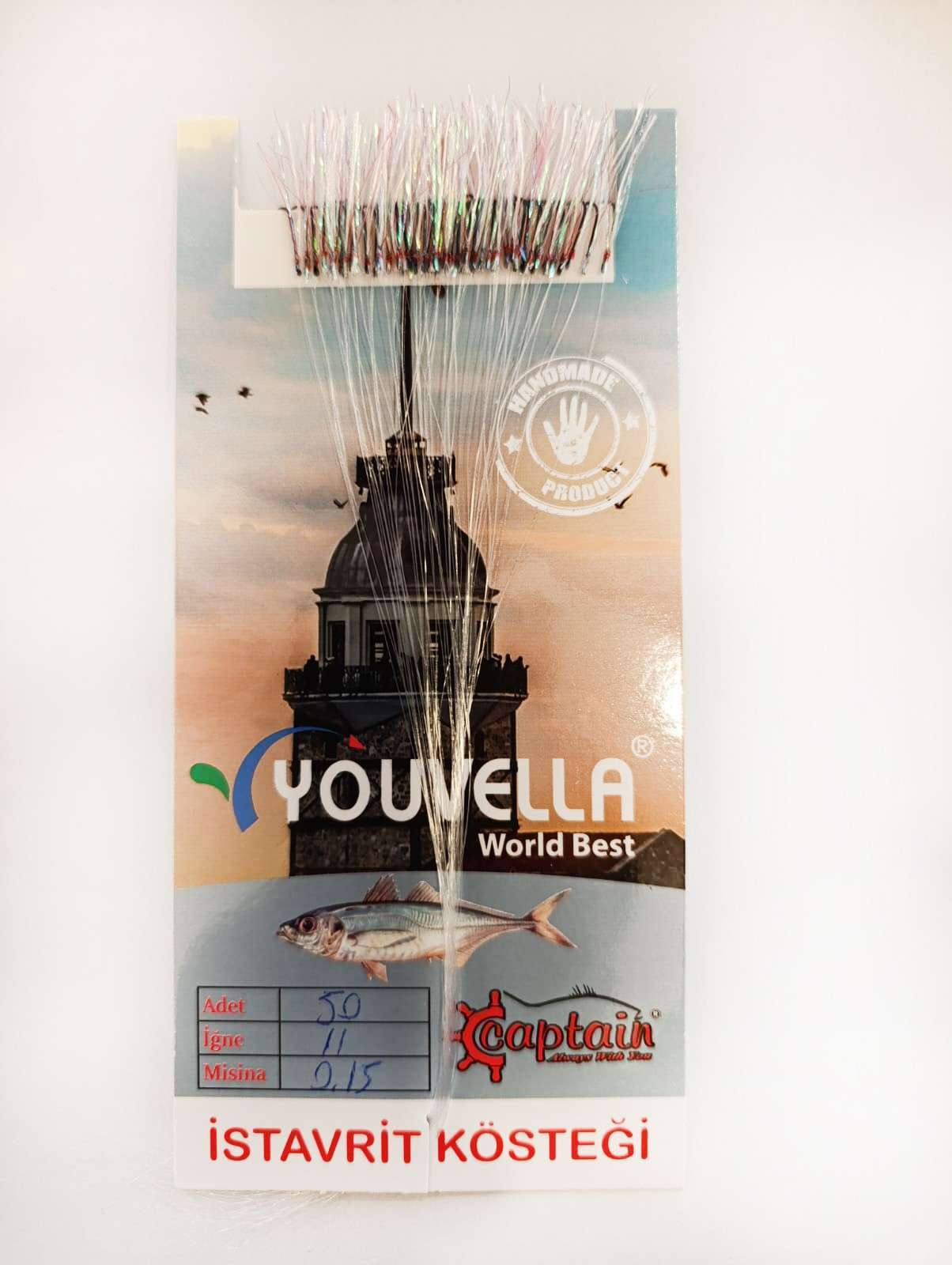 İstavrit Kösteği UV-GLOW Simli Youvella Kartonda 50 İğne 015 mm Köstek